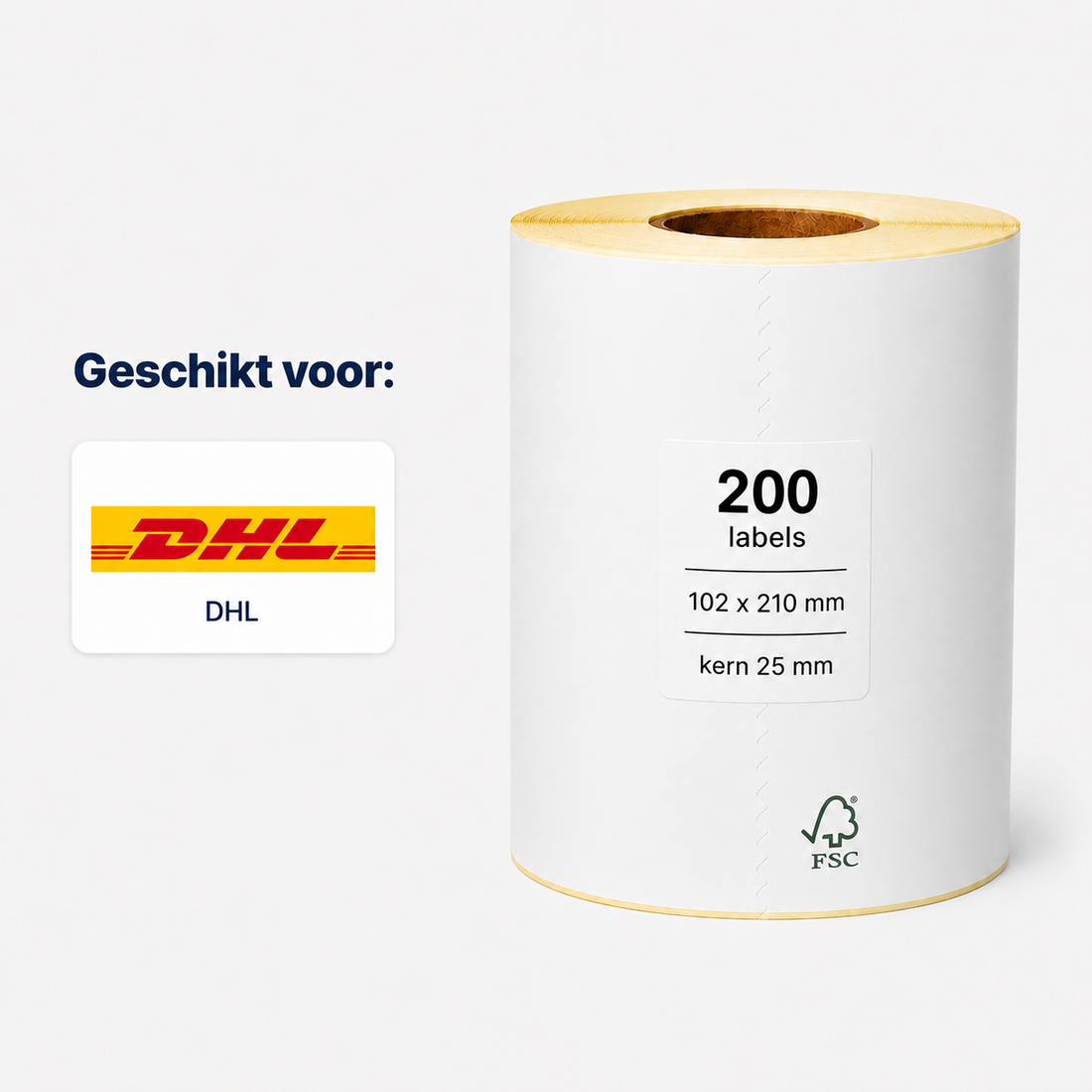 Verzendlabel DHL 102 x 210 mm <br>(200 labels per rol)