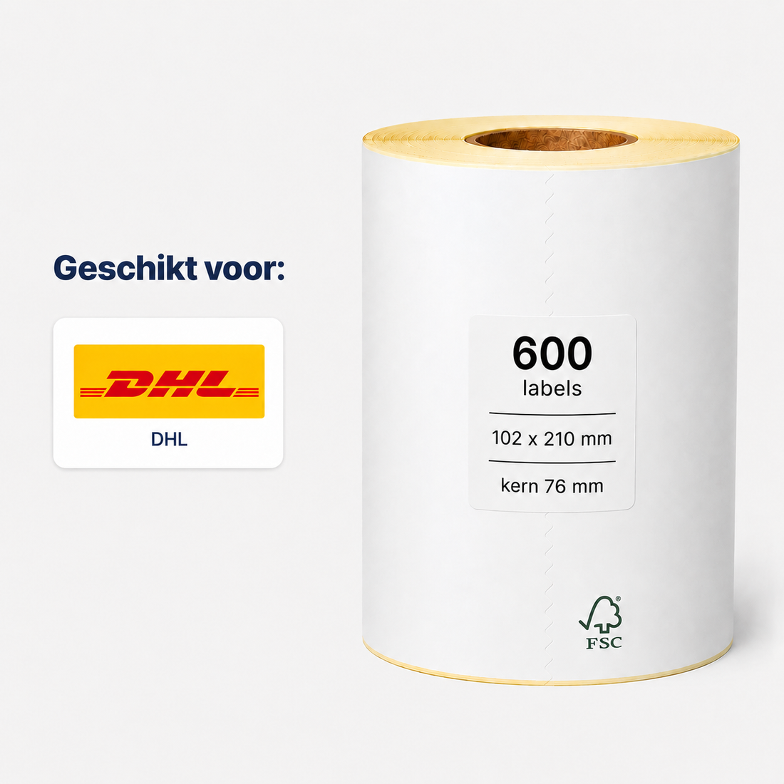 Verzendlabel DHL 102 x 210 mm <br>(600 labels per rol)