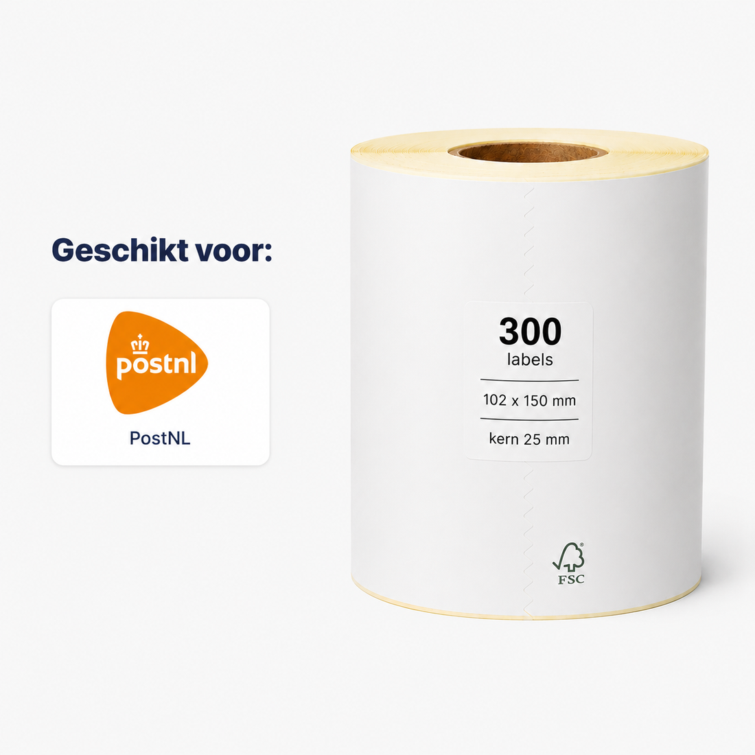 Verzendlabel PostNL 102 x 150 mm <br>(300 labels per rol)