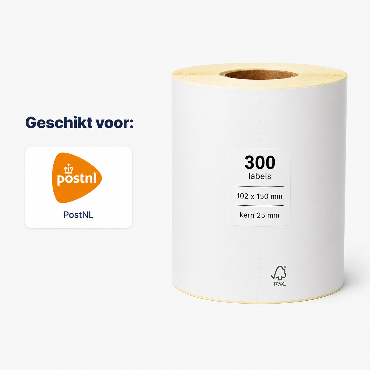 Verzendlabel PostNL 102 x 150 mm <br>(300 labels per rol)
