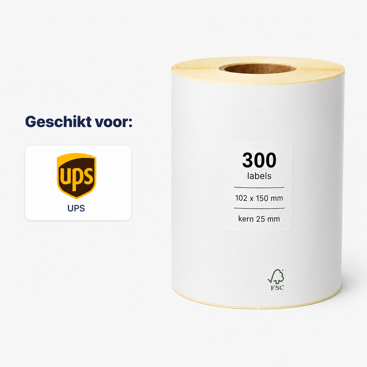 Verzendlabel UPS 102 x 150 mm <br>(300 labels per rol)