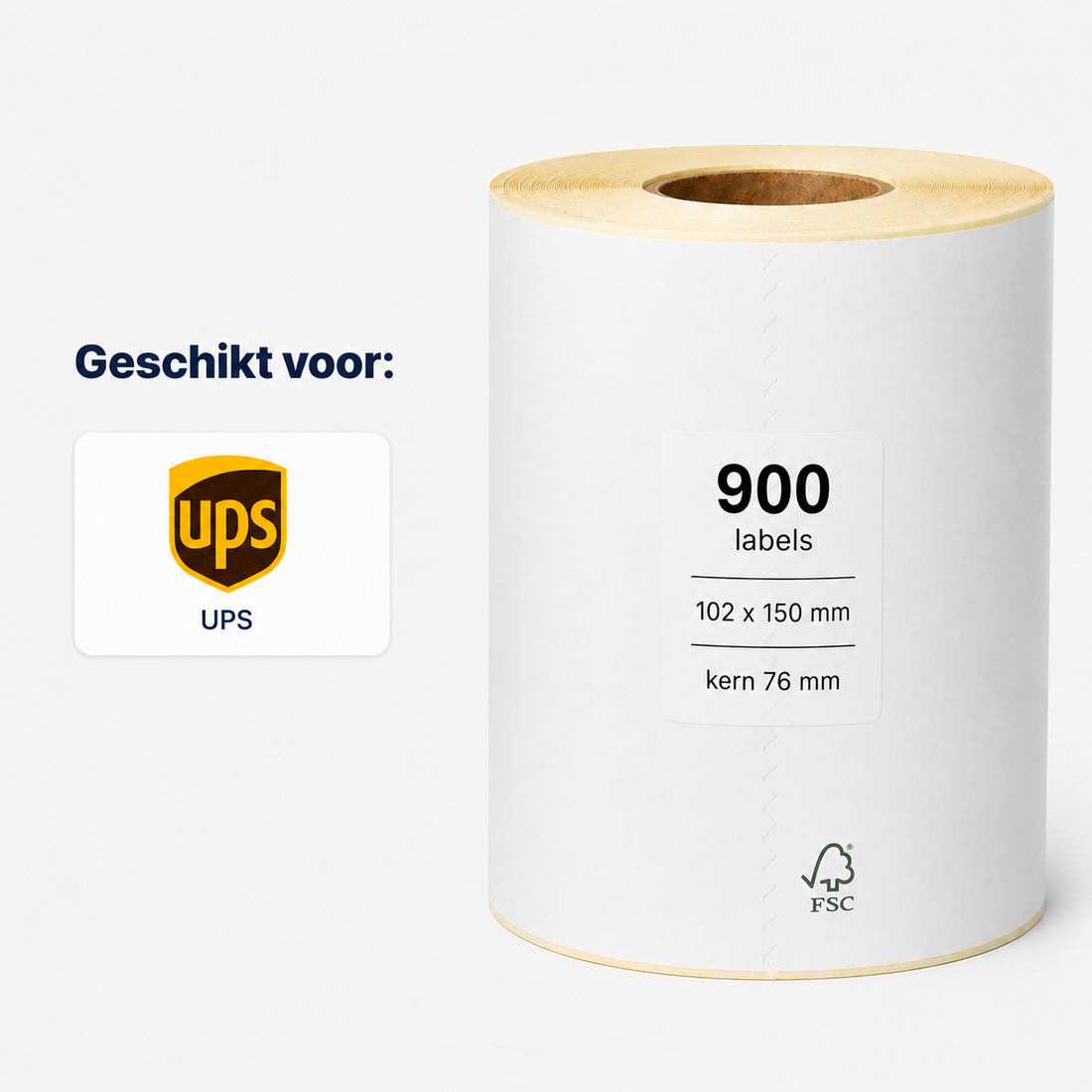 Verzendlabel UPS 102 x 150 mm <br>(900 labels per rol)