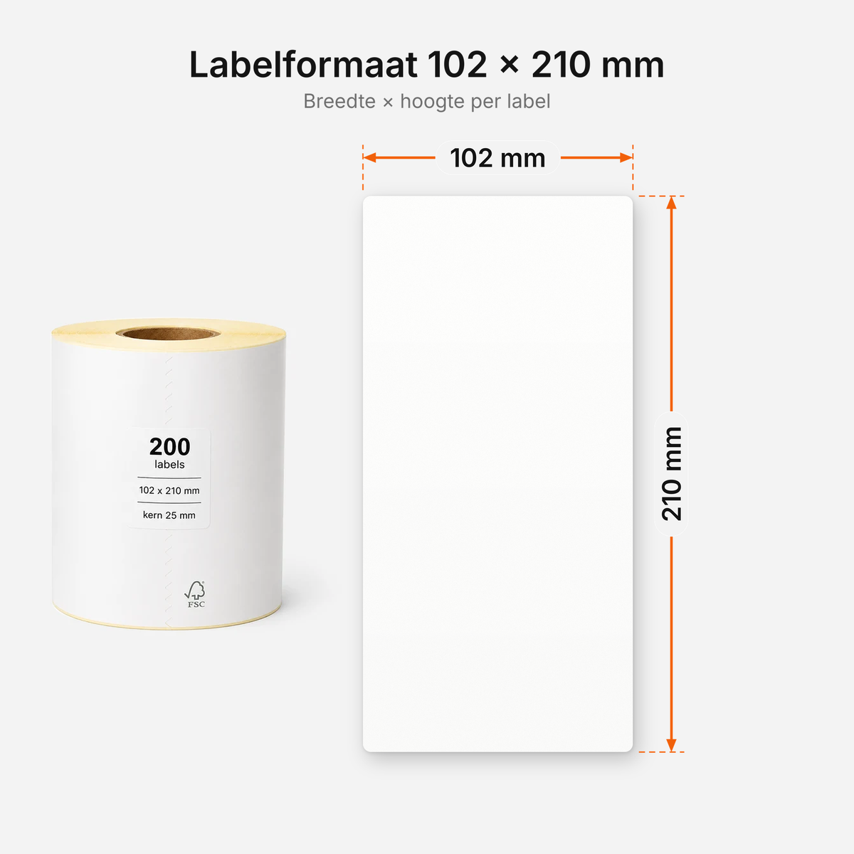 Verzendlabel DHL 102 x 210 mm <br>(200 labels per rol)
