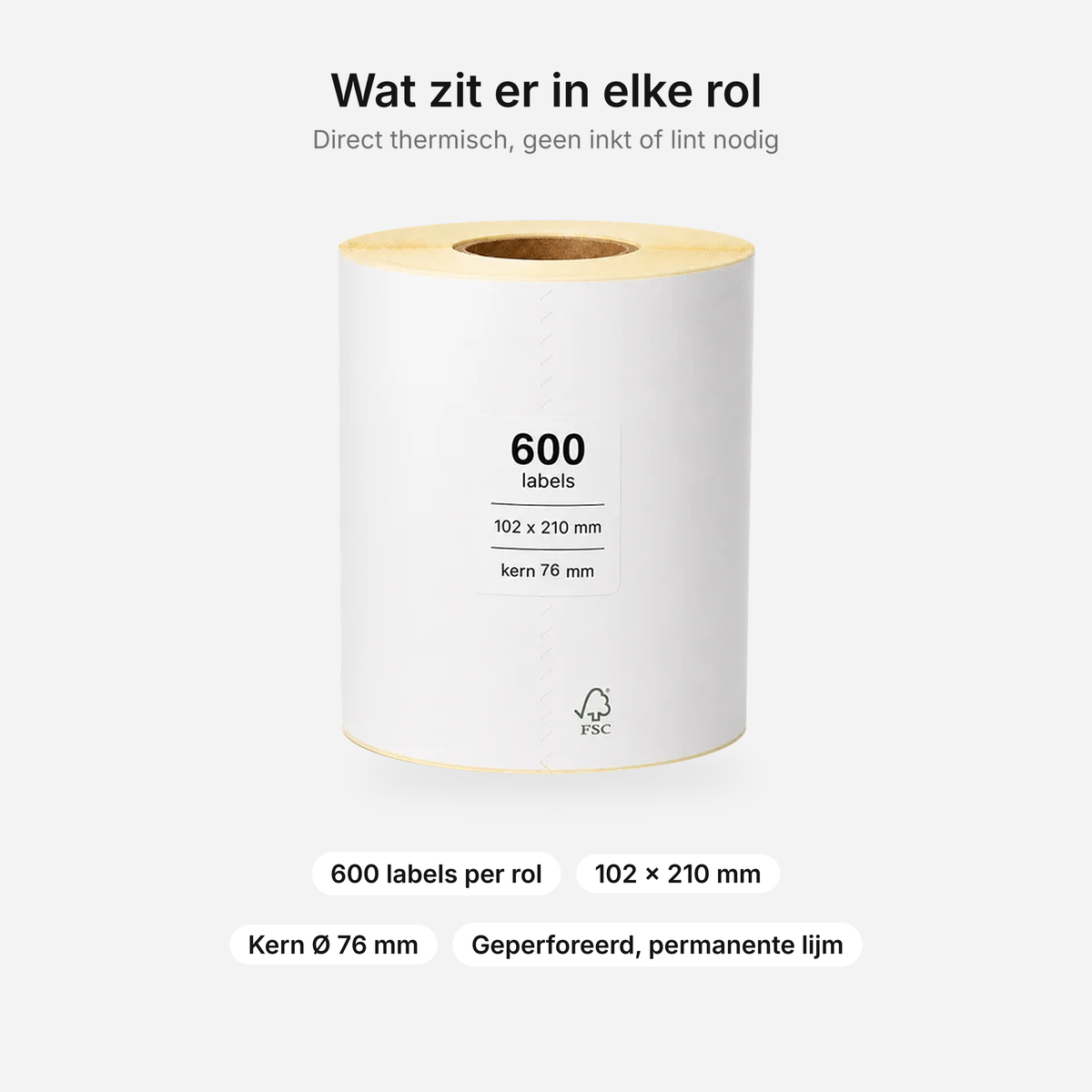 Palletdeal 102x210mm verzendlabels<br>(600 labels per rol)