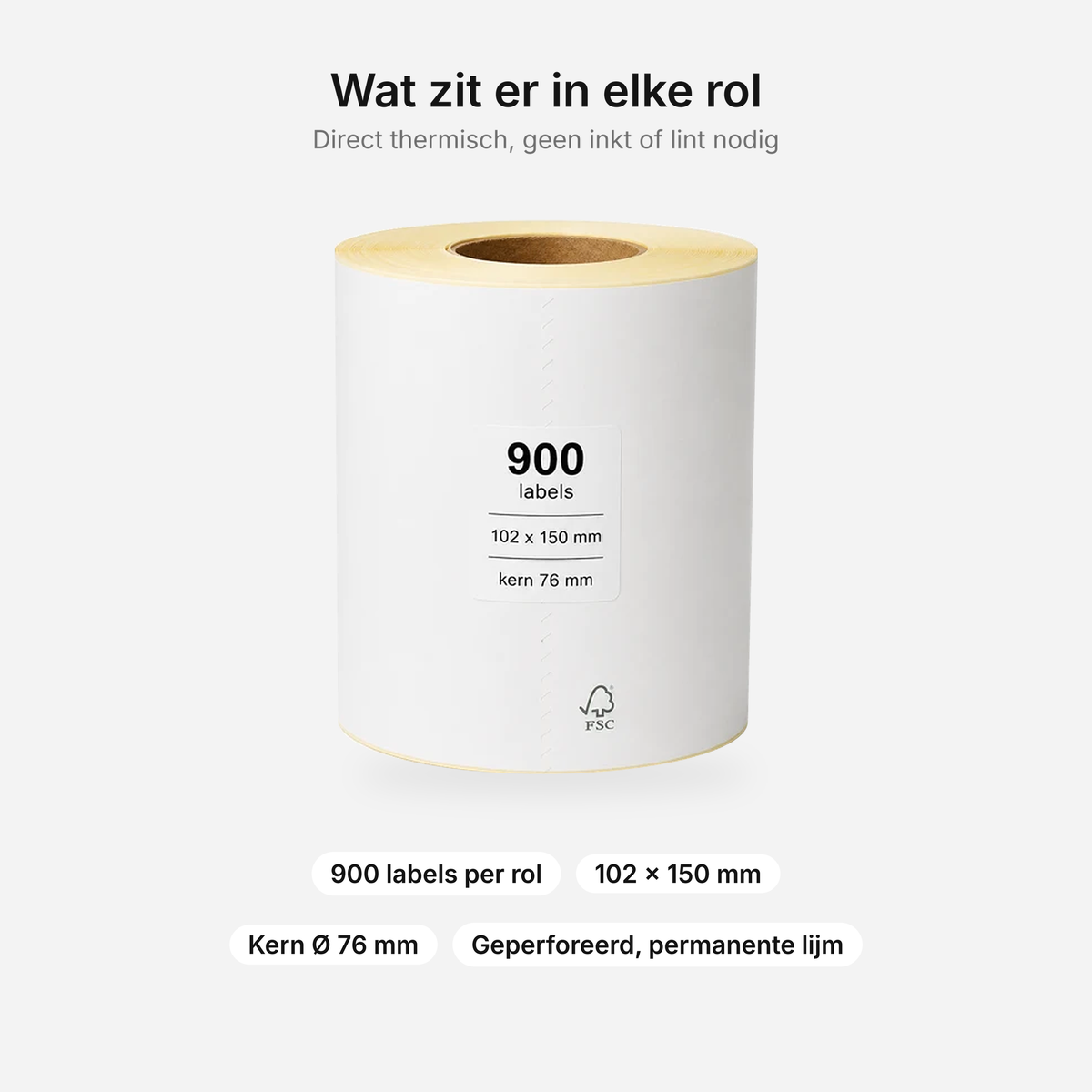 Palletdeal 102x150mm verzendlabels<br>(900 labels per rol)
